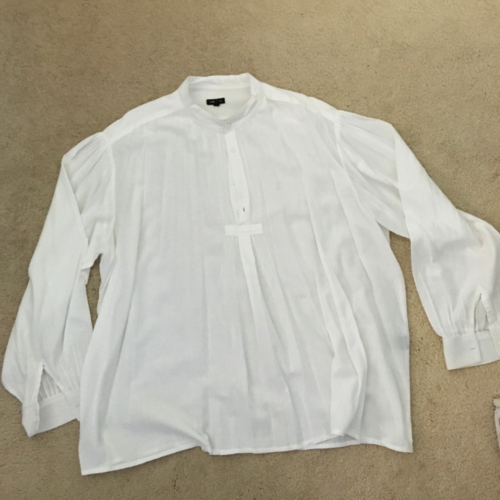 J. Peterman banded collar shirt